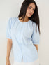 Fleuriste Lace Trim Blouse-Blue