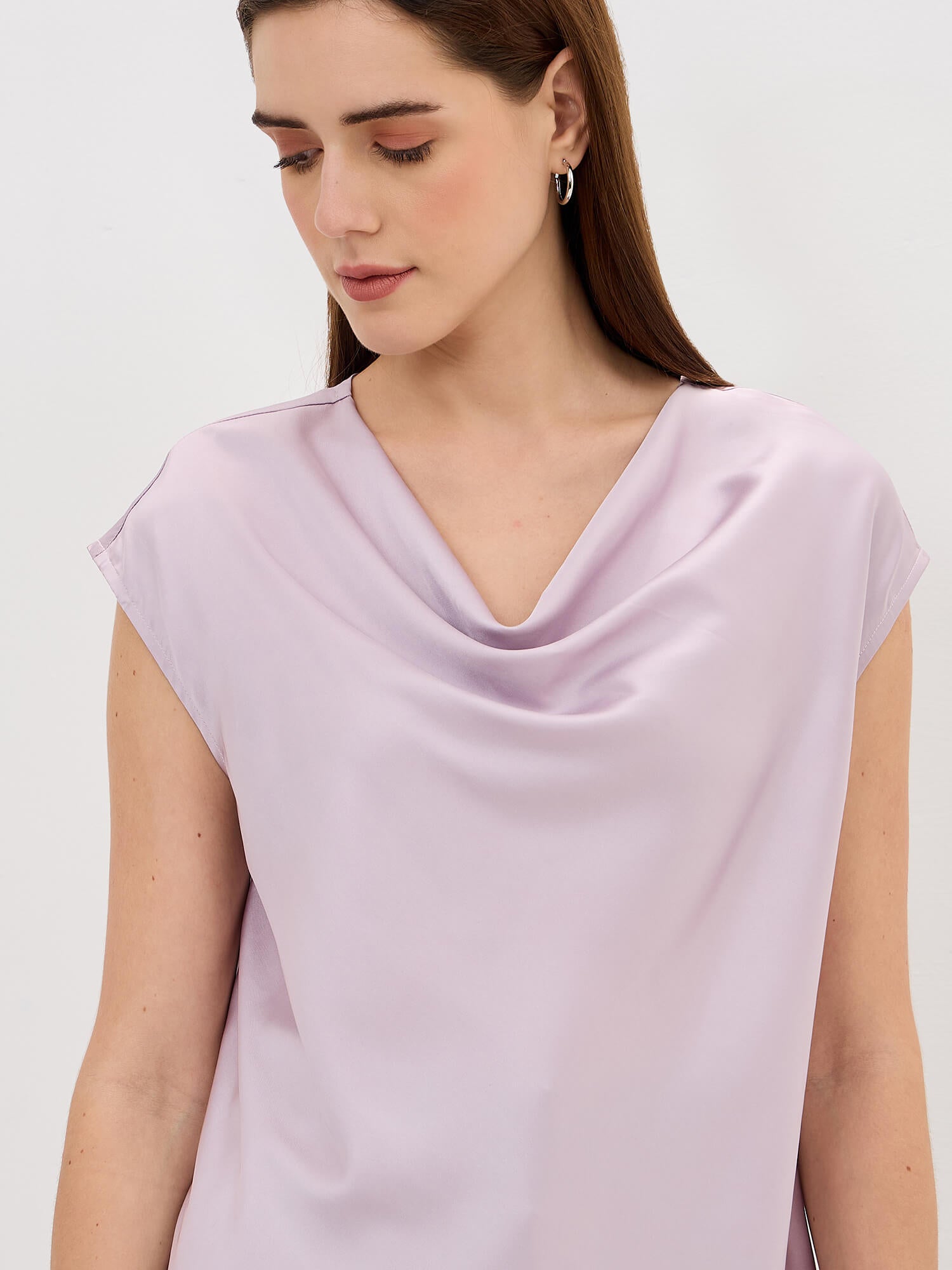 Lilo Cowl Neck Top-Lilac