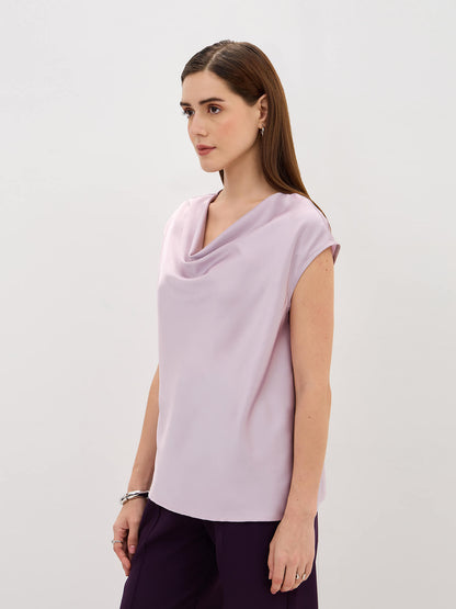 Lilo Cowl Neck Top-Lilac