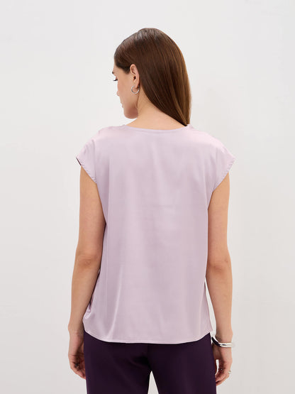 Lilo Cowl Neck Top-Lilac