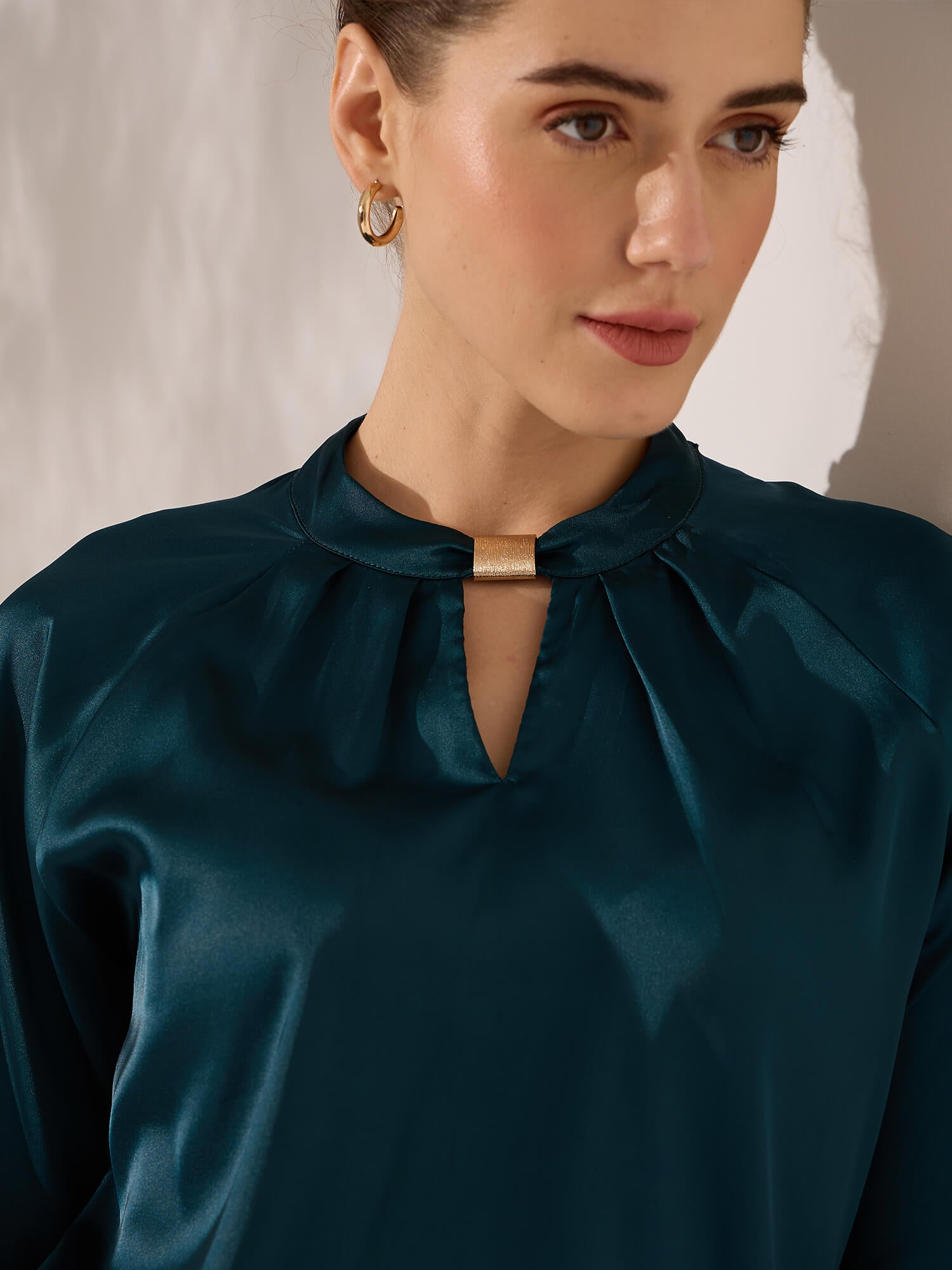 Sahara Trim Detail Top-Teal
