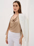 Emma Sleeveless Cowl Neck Top-Sand Gold