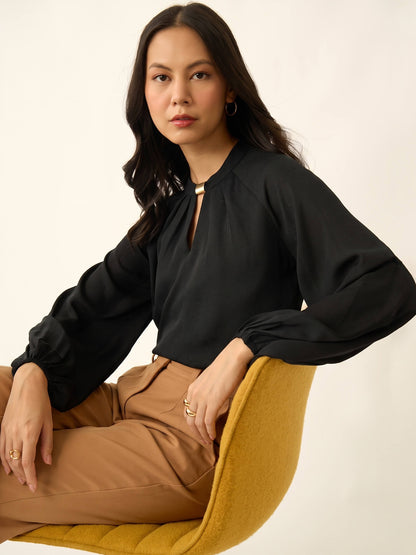 Casta Trim Detail Top-Black
