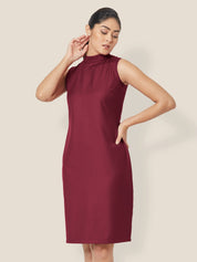 Holly High Neck dress - Maroon