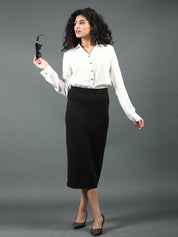 Seine Work Ready Long Pencil Skirt - Black