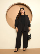 Valorous Ruched Sleeve Blazer-Black