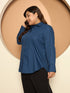 LB-Joyce Hi-Low Button Down Shirt-Indigo Blue