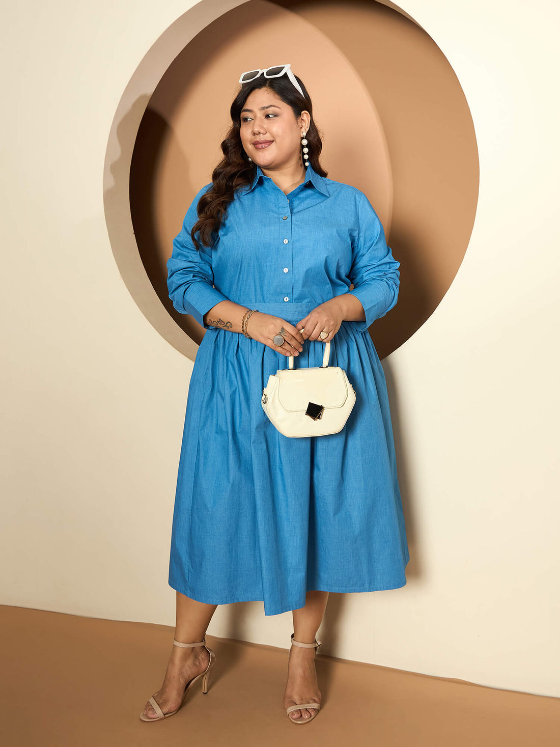 LB-Joyce Hi-Low Button Down Shirt-Light Blue
