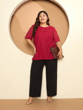 LB-Kara A-line Lace Top-Red