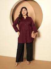 LB-RIgu Pintuck Detail Tunic-Maroon Wine