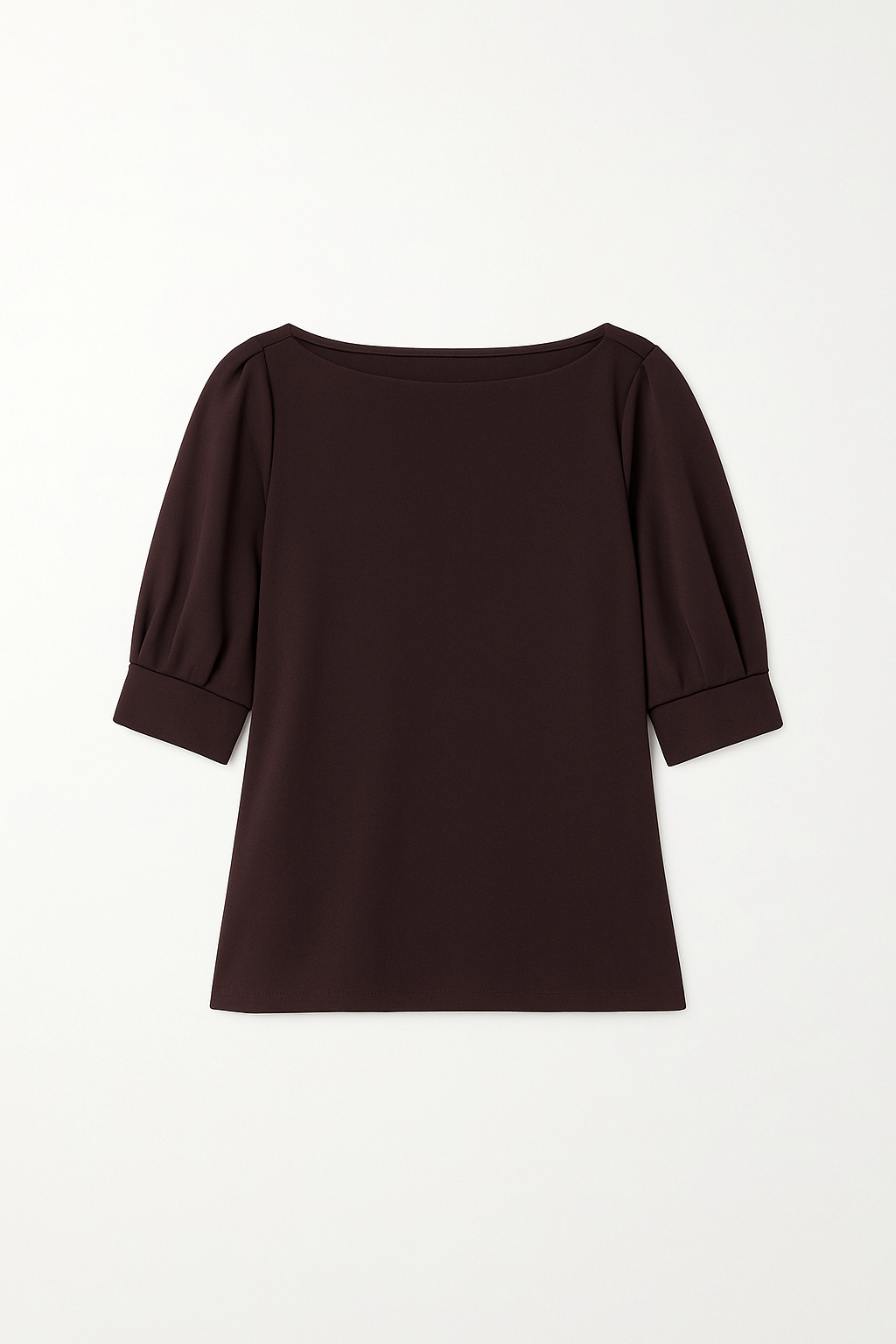 Mocha Pleated Sleeve Top - Brown