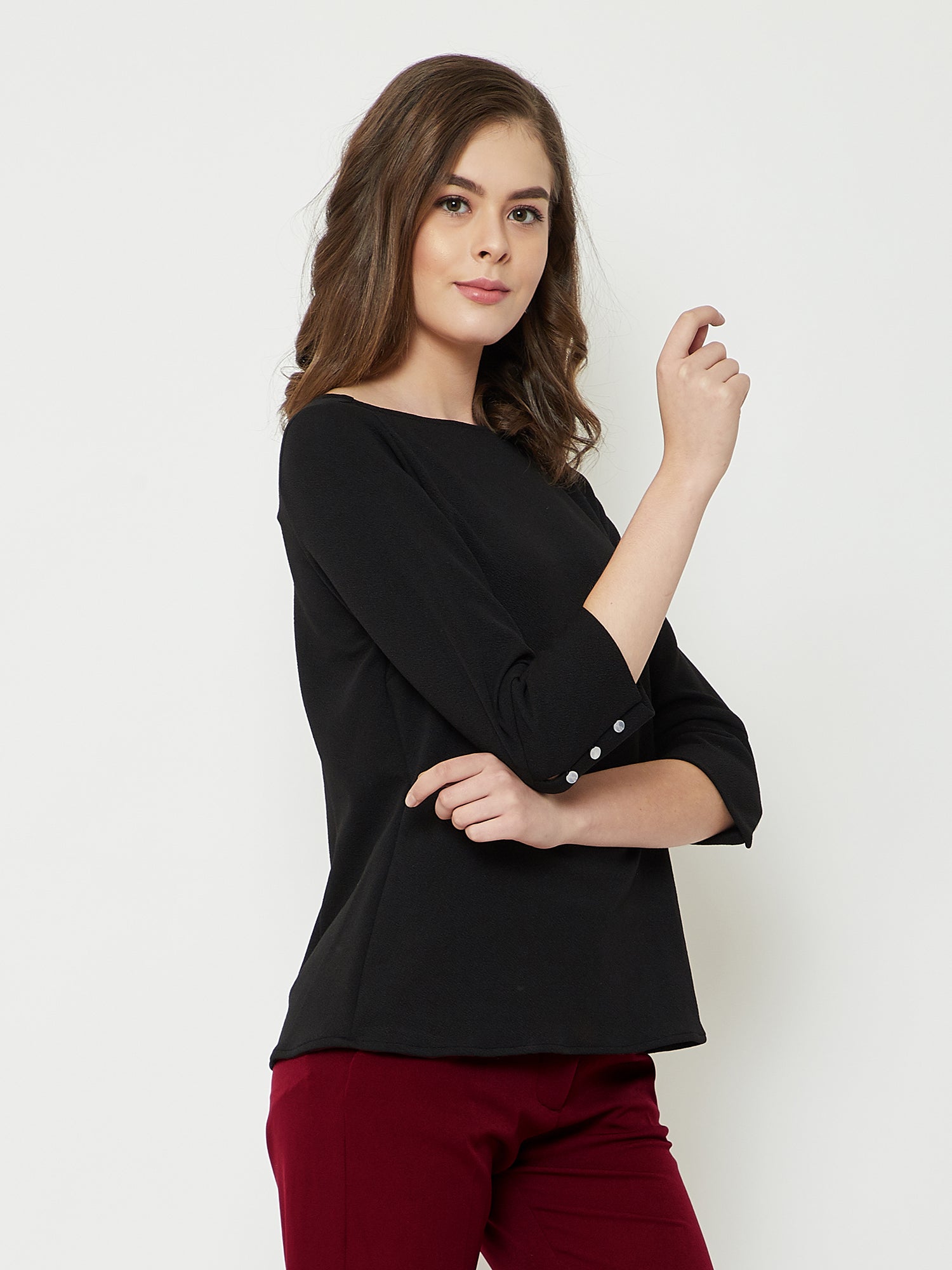 Mulberry Smocking detail top-Black