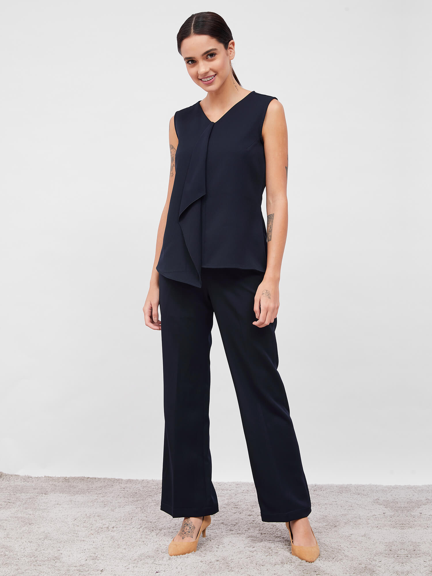Lupin Formal Side Zip Pant - Navy Blue