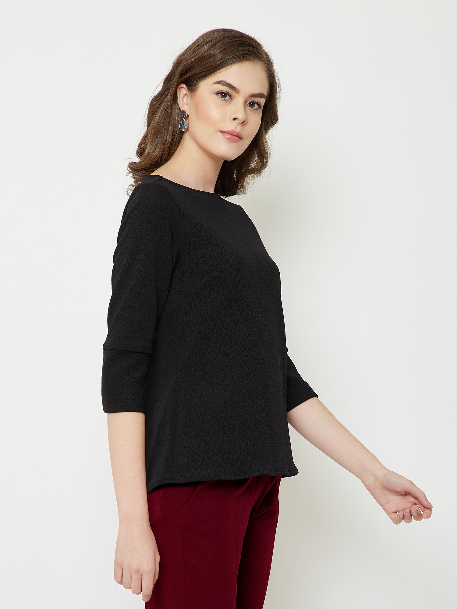 Mulberry Smocking detail top-Black