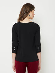 Mulberry Smocking detail top-Black