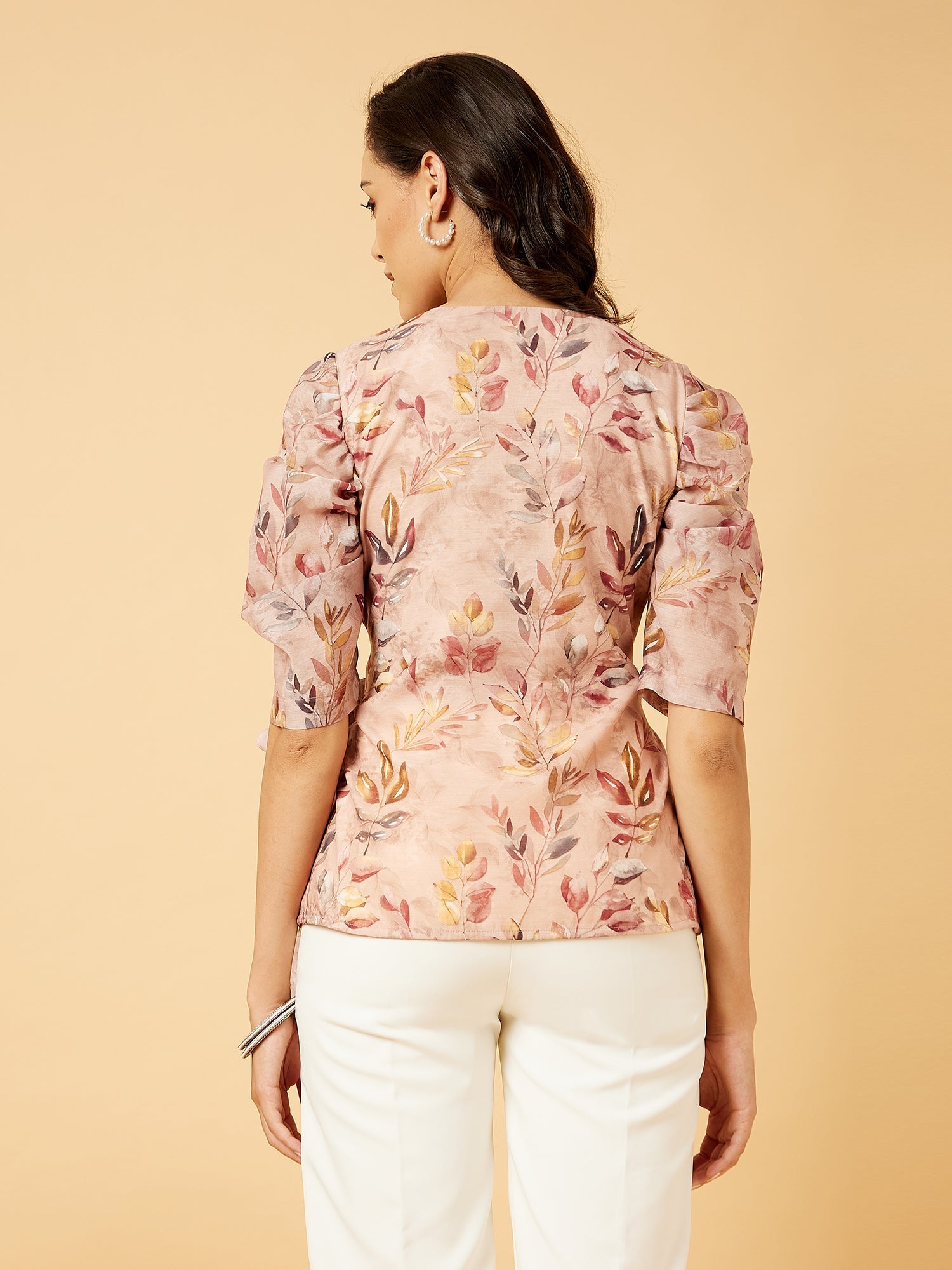 Paakhi Wrap Top Tropical Wrap Top-Peach