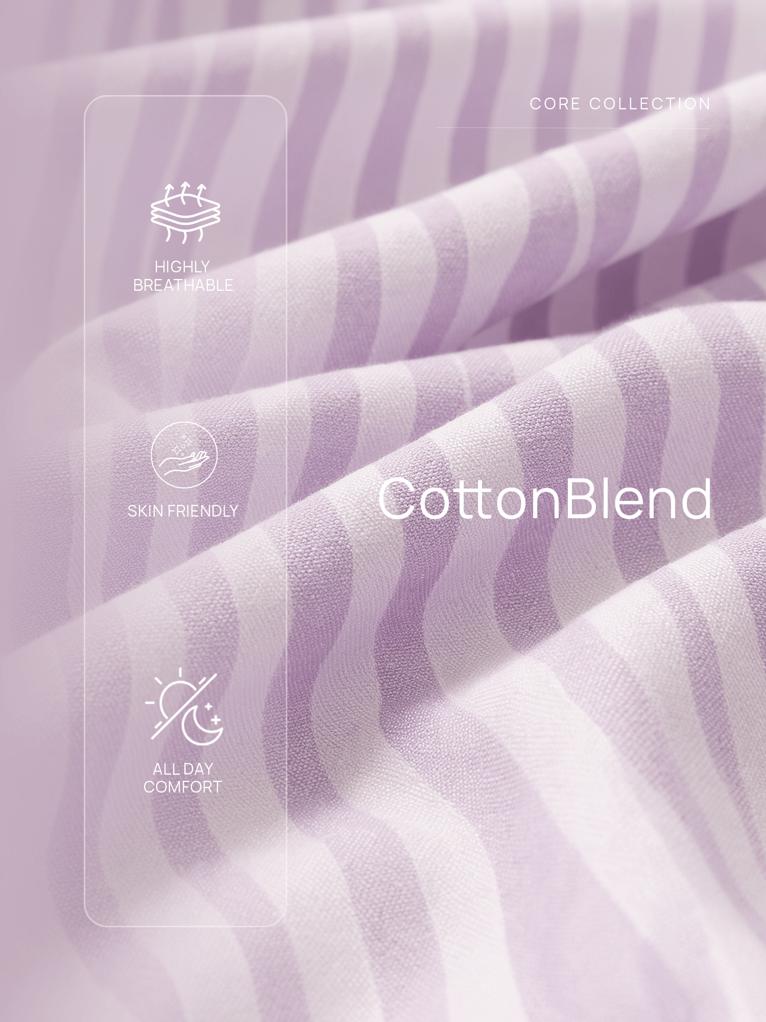 Airel Lace Detail Striped Shirt-Lilac