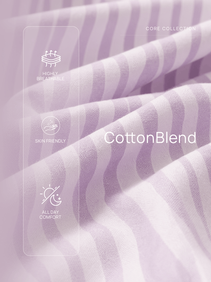 Airel Lace Detail Striped Shirt-Lilac