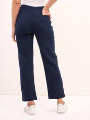 Airy-Navy Pull On Straight Jeggings - Navy