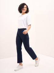 Airy-Navy Pull On Straight Jeggings - Navy