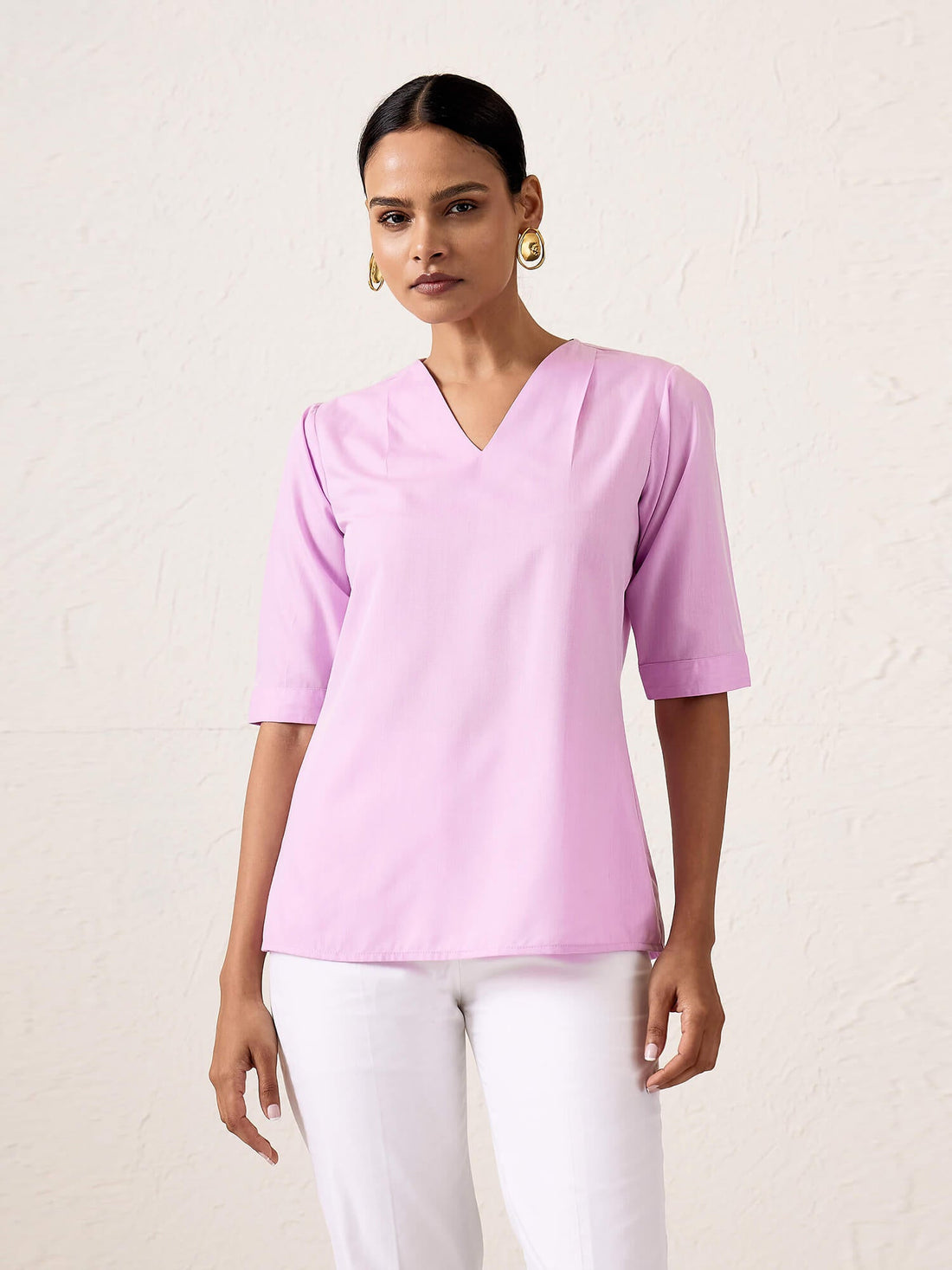 Alice V-Neck Top - Lilac