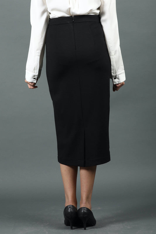 Seine Work Ready Long Pencil Skirt - Black