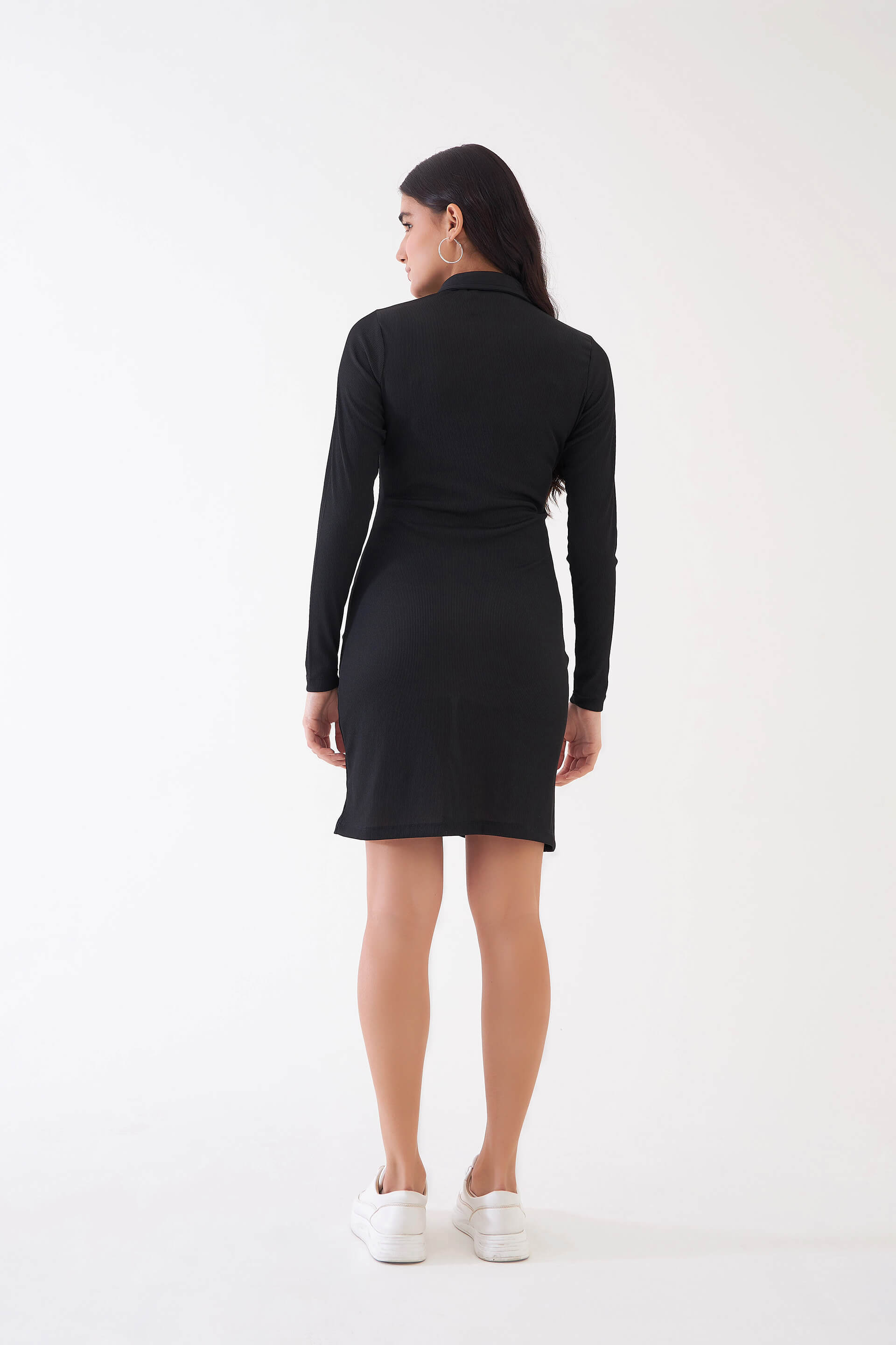 Daphne Ruched Bodycon Dress - Black