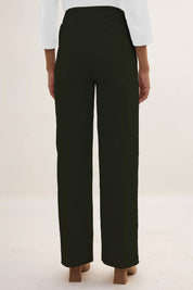 Mentos Elasticated Wide Leg Trousers - Olive Green