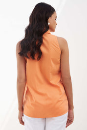 Valencia Halter Neck Shirt - Orange