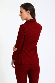 Sincere-Maroon Single Breasted Blazer - Maroon