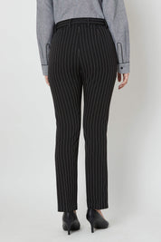 Obsidian Striped High Rise Pants - Black