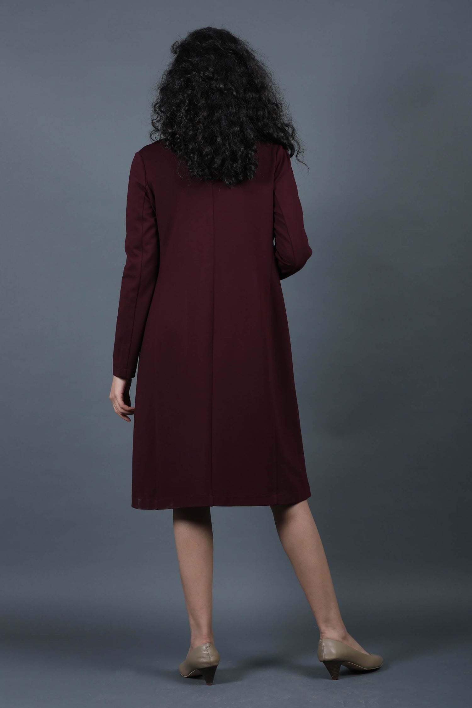 Whistler Shawl Collar Cape-Deep Wine