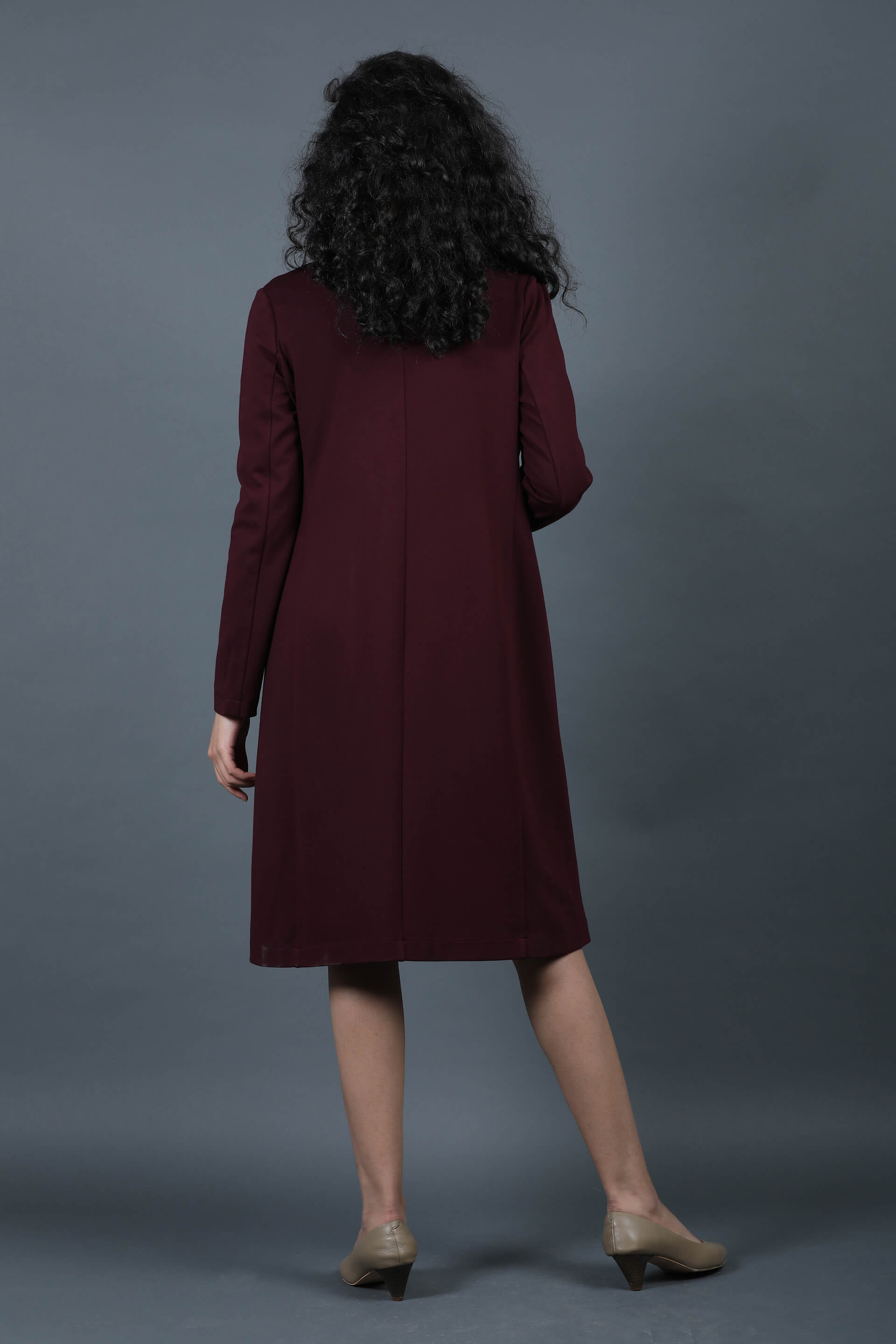 Whistler Shawl Collar Cape-Deep Wine