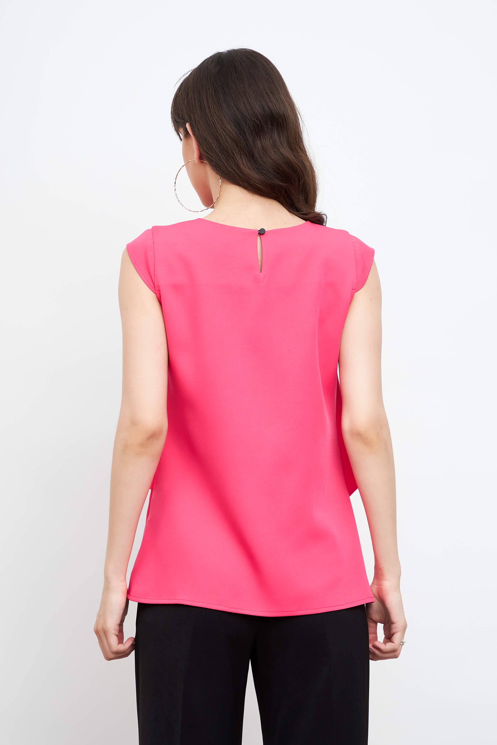 Buy Coral-Punch Pink Layered front top - Pink Color | Tops for Women ...