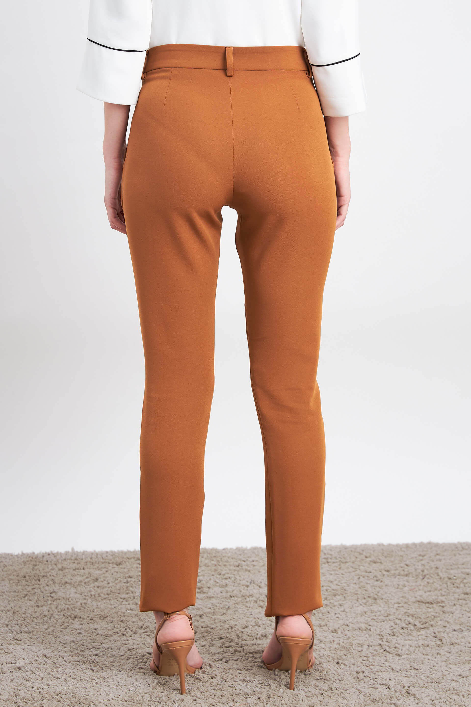 Earnest Mid To High Rise Pants - Tan Brown
