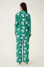 Evergreen Co-Ord Set Floral Co-Ord Set - Green/White