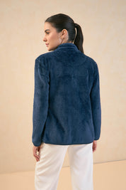 Julia Faux Fur Jacket - Blue