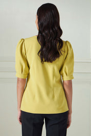 Radiant Balloon Sleeves Top - Chartreuse