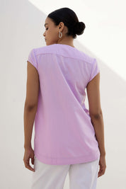 Gloria V-Neck Top - Lilac