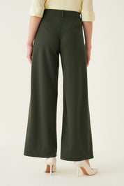 Suave High Rise Wide Leg Pants - Olive Green