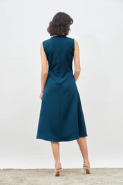 Noble Flared Midi Dress - Teal