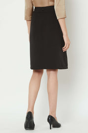 Generous-Black A-line Skirt - Black