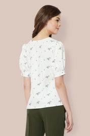 Anne Balloon Sleeves Top - Print