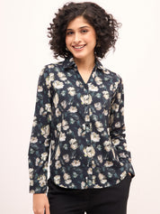 Bleary Floral Button Down Shirt - Multicolor