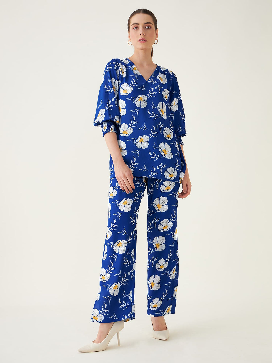 Blue Spruce Co-ord Set Floral Co-Ord Set - Blue/White