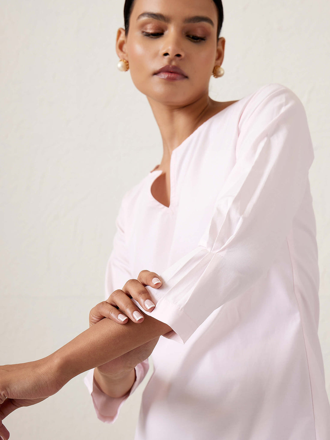 Blush Split Neckline - Top