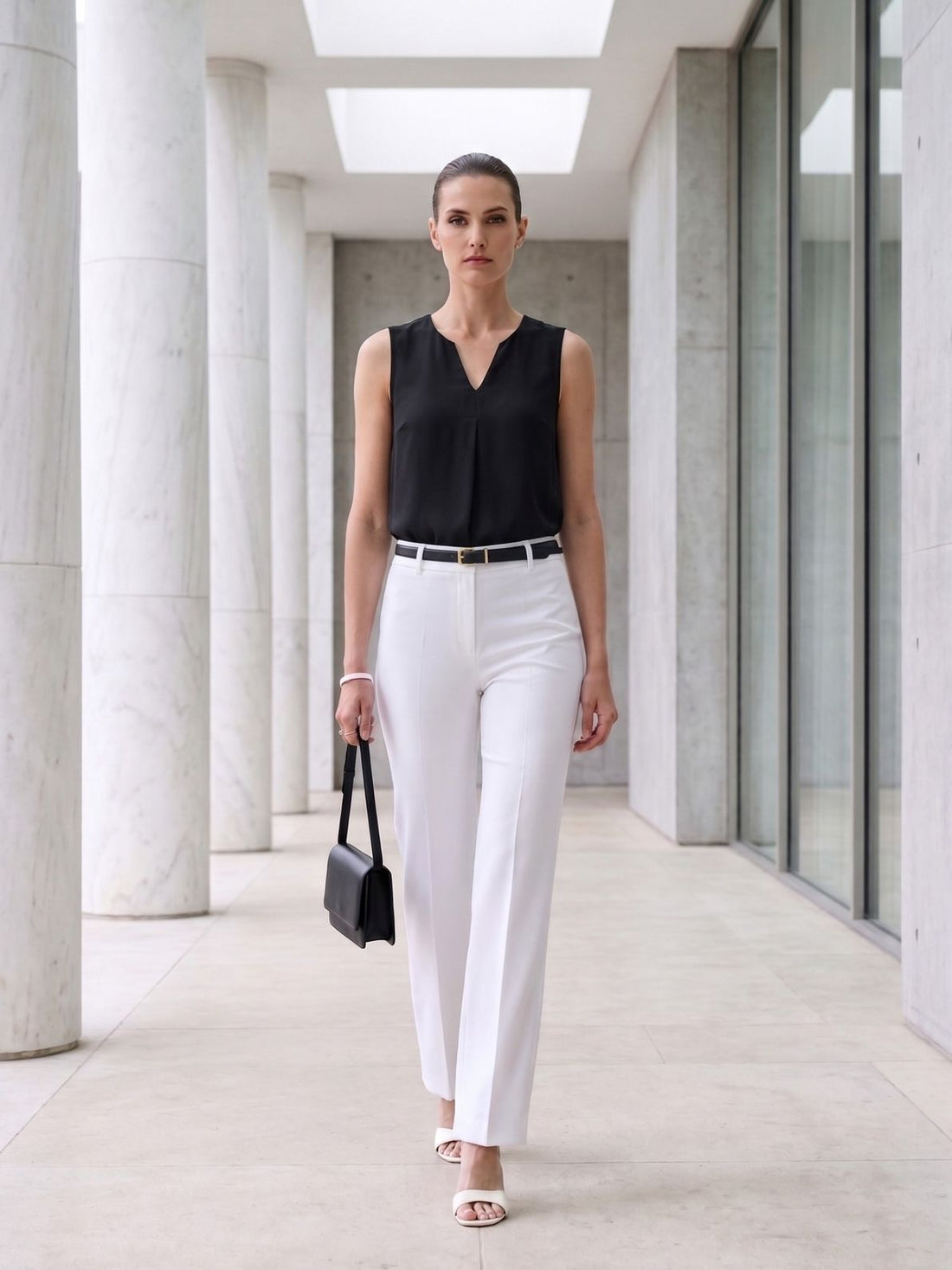 Cleo Formal Side Zip Pant-White