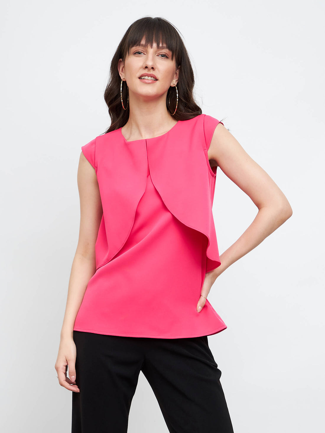 Coral Layered front top - Pink