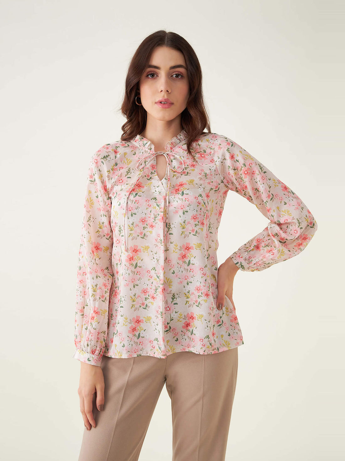 Cynthia Floral Ruffled Top - Multicolor