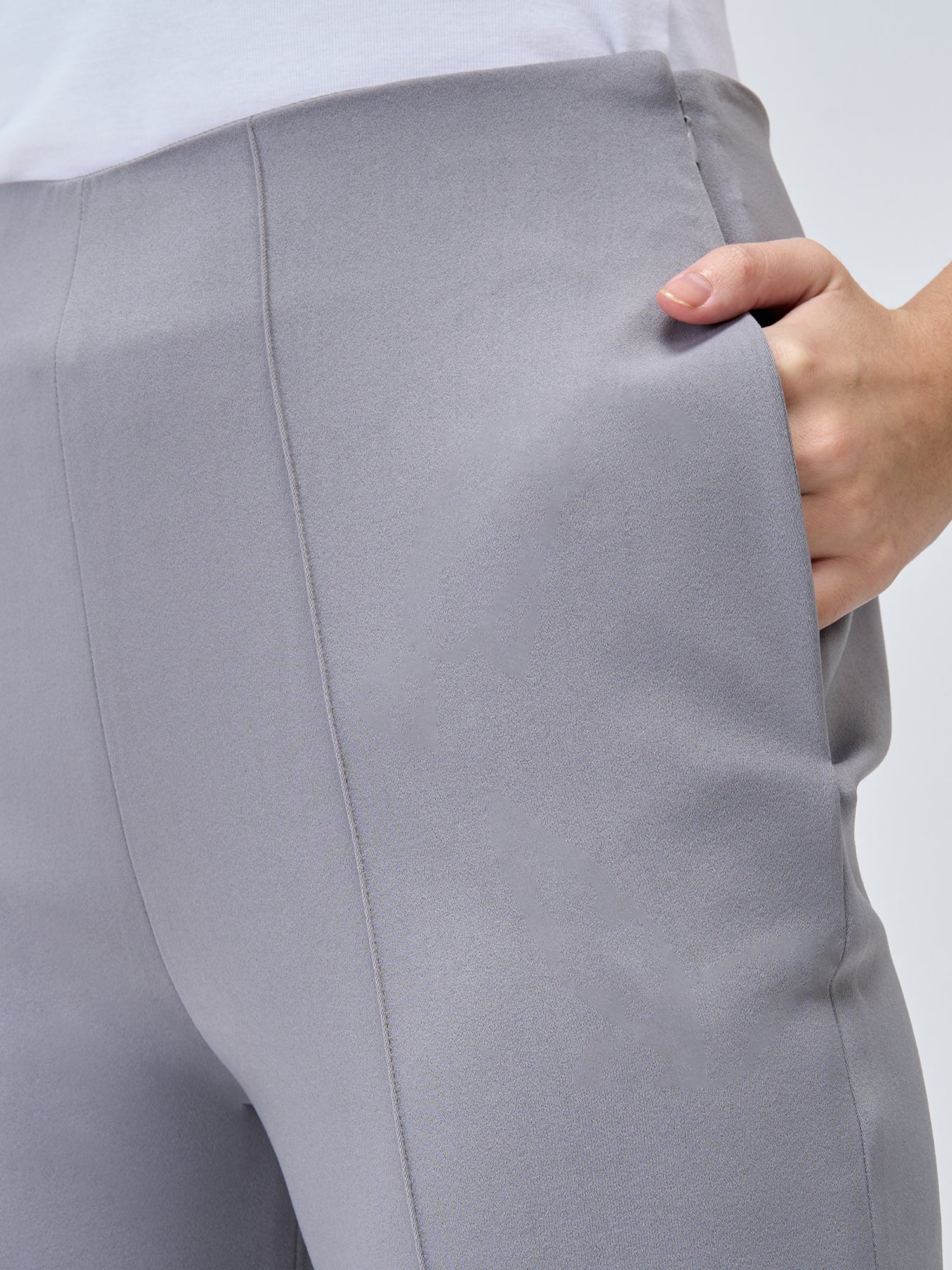 Determined High Rise Straight Trousers-Ash